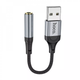 Переходник Hoco LS36 Адаптер удлинительный кабель USB A на 3.5 12см Серебристый - изображение 2