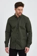 Рубашка джинсовая однотонная Trend Collection 18306-4 хаки (HAKI) 2XL (2957430593078) - изображение 1