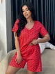 Пижама (футболка + шорты) женская AVRORA АЕ 124577 46-48 Коралловая (ROZ6501009033) - изображение 1