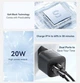 Зарядний пристрій Essager Camber 20W GaN Travel Phone Charger USB A + Type C EU Black (ECTAC-HMB01-P) - зображення 7