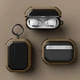 Защитный ударопрочный чехол Air Case для беспроводных наушников AirPods Pro/AirPods Pro 2 коричневый с карабином - изображение 1