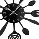 Настінний годинник на кухню "Spoons-forks" - металевий годинник ложки-виделки для кафе та кухні, чорний, 37х37 см (102026) - изображение 3