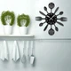 Настінний годинник на кухню "Spoons-forks" - металевий годинник ложки-виделки для кафе та кухні, чорний, 37х37 см (102026) - изображение 4