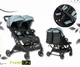 Детская прогулочная коляска для двойни FreeON Active TWIN черно-зеленая - изображение 1