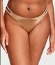 Жіночі трусики камінці стрази Victoria's Secret Double Shine Strap Smooth Thong Panty зі стразами XS бежеві - изображение 2