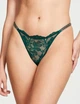 Жіночі трусики камінці Victoria's Secret Shine Chain Strap Lace Thong Panty Black Ivy зі стразами M зелені - зображення 2