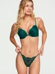 Жіночі трусики камінці Victoria's Secret Shine Chain Strap Lace Thong Panty Black Ivy зі стразами M зелені - зображення 3