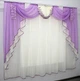 Кухонний ламбрекен VR-Textil № 107к з тюлю бузковий з молочним 200х170 см (50-960) - зображення 1