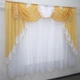 Кухонный ламбрекен VR-Textil № 107к из тюля белый с золотистым 200х170 см (52-0395) - изображение 1