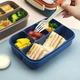 Ланч бокс на 4 герметичные отдела с приборами и соусницей LUNCH 1.3л синий - изображение 2