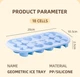 Силиконовая форма для льда сердечки, звёздочки Ice Tray 18, голубая - изображение 3