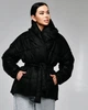 Жіноча куртка з поясом X-Woyz LS-8881-81 L чорний - изображение 1