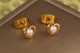 Сережки гвоздики Xuping Jewelry перлинка в сердечку 7 мм золотисті - зображення 1