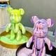 Флюидный медвежонок Punk Fluid Bear Bearbrick с красками, набор для творчества сделай сам DIY мишка 33 см - изображение 7