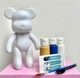 Вінілове ведмежа fluid bear bearbrick, 23 см, з фарбами Жовтий - зображення 2