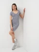 Сукня-футболка коротка жіноча H&M 0525352 XS Сіра з синім (KAY2000000889054) - зображення 2