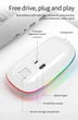 Безшумна бездротова миша 2.4G + Bluetooth з акумулятором, з підсвічуванням для ПК, ноутбуків, планшетів, біла - зображення 5