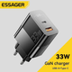 Сетевое зарядное устройство Essager 33W GaN PD USB-C+USB-A Black - изображение 2