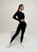Спортивний жіночий костюм Seamless collection для фітнесу та йоги (рашгард + легінси) Безшовний Push Up L Чорний (1715/1L) - зображення 1