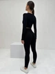 Спортивний жіночий костюм Seamless collection для фітнесу та йоги (рашгард + легінси) Безшовний Push Up L Чорний (1715/1L) - зображення 6