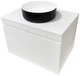 Тумба подвесная ADAMANT Astra W 70 с умывальником Arena Black Matte/White Glossy - изображение 1