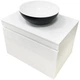 Тумба подвесная ADAMANT Astra W 70 с умывальником Kreis Black Matte/White Glossy - изображение 1