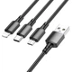 Дата кабель Borofone BX72 USB to Lightning /MicroUSB/Type-C 2A (1m) Черный - изображение 2