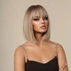 Женский парик каре EASIHAIR Wigs-LC1052-3 короткие прямые синтетические волосы с челкой Blond Ombre "P" (79499692) - изображение 2