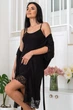 Нічна сорочка з халатом трикотаж MiaNaGreen Кч1210н 2XL Чорний - зображення 2