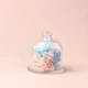 Интерьерная композиция в колбе голубоваторозовая Девичьи мечты 10 см (3583) - изображение 1