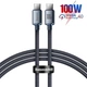 Кабель Baseus Crystal Shine Series Fast Charging Data Cable Type-C to Type-C 100W 20V 5A 1.2м (CAJY000601) Black - изображение 1