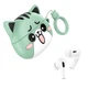 Бездротові навушники Bluetooth Hoco EW48 TWS Mint Cat для планшета/телефону Android/Samsung/Iphone дитячі в чохлі з котом Зелений - изображение 1
