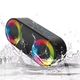 Бездротова портативна колонка Bluetooth з LED підсвічуванням BKK K215 |BT5.2, TWS, AUX/TF/USB/FM, 2*5W| Чорний - зображення 6