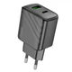 Мережевий Зарядний Пристрій Hoco CS23A 1USB/1USB-C PD/QC 30W Чорний - зображення 3