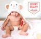 Полотенце бамбуковое Lovely Svi Детское 90х90 см Мишка с коричневыми ушками с капюшоном (9614948356498) - изображение 6