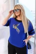 Жіночий костюм-двійка з орнаментом ST-Style 61552 54-56 Електрик-чорний - изображение 4