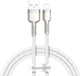 Кабель зарядный Baseus USB - Lightning Cafule Metal Lightning 2.4A 2м White (CALJK-B02) - изображение 1