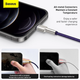 Кабель зарядный Baseus USB - Lightning Cafule Metal Lightning 2.4 A 1 м Purple (CALJK-A05) - изображение 12