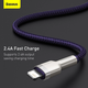 Кабель зарядный Baseus USB - Lightning Cafule Metal Lightning 2.4 A 1 м Purple (CALJK-A05) - изображение 13