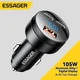Автомобильное зарядное устройство Essager 105 Вт USB + 2TypeC PD+QC технология быстрой зарядки LED дисплей (757042195149) - изображение 1