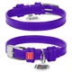 Ошейник для собак кожаный WAUDOG Glamour с QR паспортом, без украшений, Ш 12 мм, Длин 21-29 см фиолетовый - изображение 1