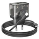 Мережевий Зарядний Пристрій Hoco N34 Dazzling PD20W+QC3.0 Type-C to Type-C Колір Прозорий чорний - изображение 7