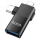 Преобразователь переходник адаптер HOCO Lightning/USB C To USB 2.0 Hoco UA17 Вlack - изображение 1