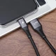 Кабель Veron Braided NC09 USB - Type-С 2.4A (25см, тайпси, тканинне обплетення, нейлон) - чорний - зображення 2