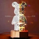 Медведь Bearbicks декоративный стеклянный ночник, Декоративный ночник с серебристым мишкой, 3D лампа - изображение 3