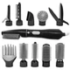 Багатофункціональний фен стайлер 10в1 Hair Styler 87010 набір для укладання волосся плойка гофре праска чорна 0011 - зображення 6