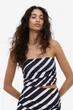Топ H&M 061160495_blackwhite M Черный/Белый - изображение 1