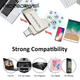 Флешка металлическая 2в1 256ГБ Type-C-Lightning для Apple iPhone, iPad, компьютера MICRODRIVE A3 256GB Серебро - изображение 4