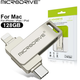 Флешка металлическая 2в1 128ГБ Type-C-Lightning для Apple iPhone, iPad, компьютера MICRODRIVE A3 128GB Серебро - изображение 1