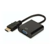 Преобразователь цифровых сигналов HDMI на аналоговые VGA DIGITUS 15см черный (DA-70461) - изображение 1